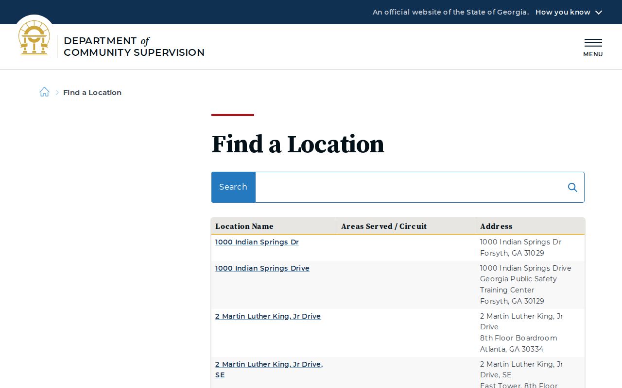 Bibb County parole and probation DCS location search